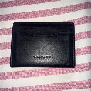 Coach Classic Black Leather Card Holder